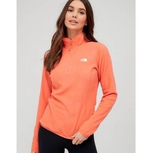 The North Face Women's Orange Quarter Zip Pullover Fleece Size S 🍁🧡